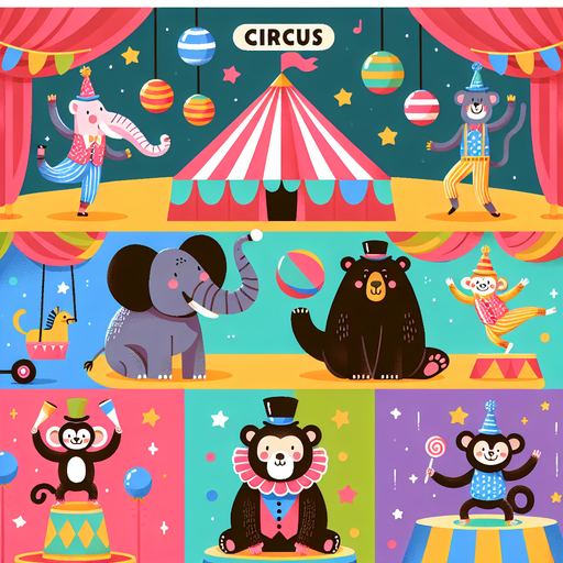 Adorable Animal Circus Paint By Diamonds