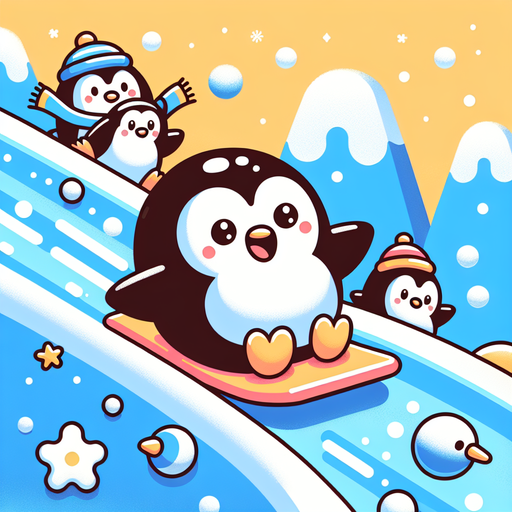 Penguin's Snowy Day Painting Diamond Kit