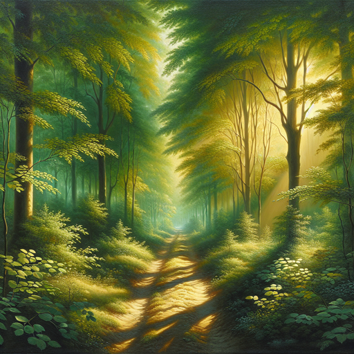 Sunlit Forest Path Painting By Diamonds Kit