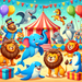 Cheerful Animal Circus Painting Diamond Kit