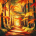 Tranquil Autumn Forest Path Painting By Diamonds Kit