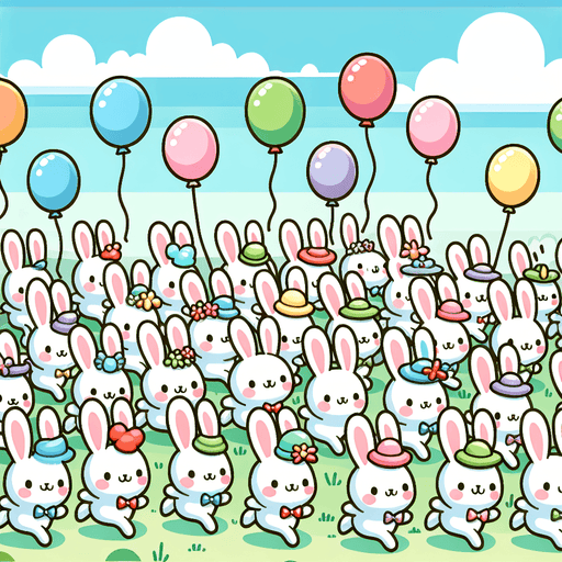 Charming Bunny Parade Painting By Diamonds Kit