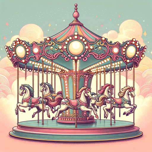 Vintage Carousel Joyride Paint By Diamonds Art