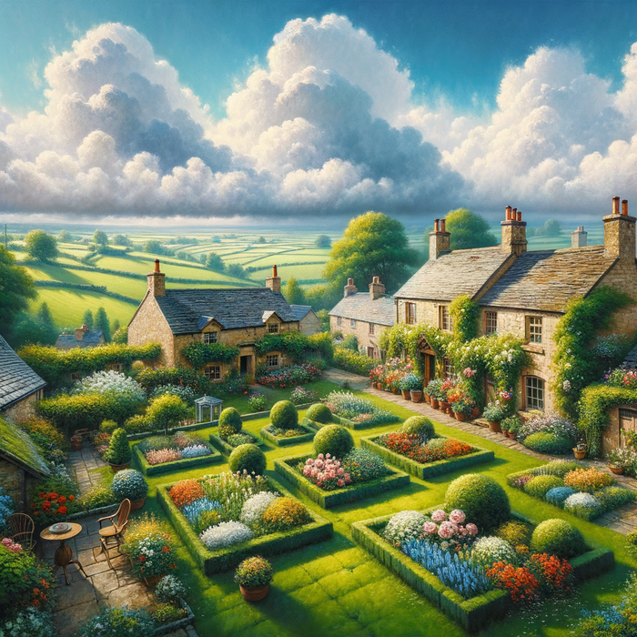 Serene Village Landscape Diamond Painting