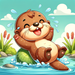 Gentle River Otter Painting Diamond Kit