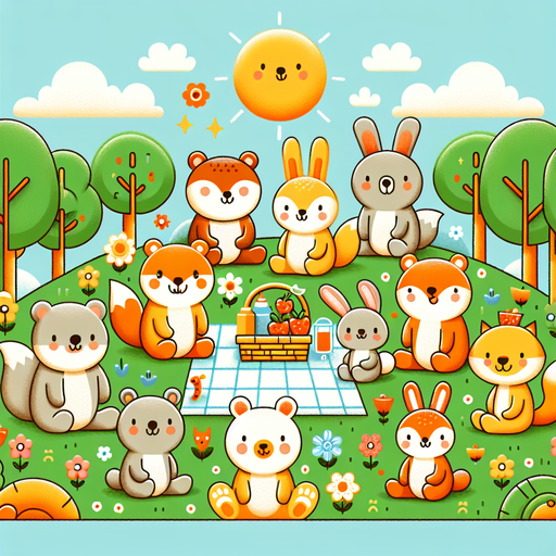 Sunshine Animal Picnic Painting By Diamonds Kit