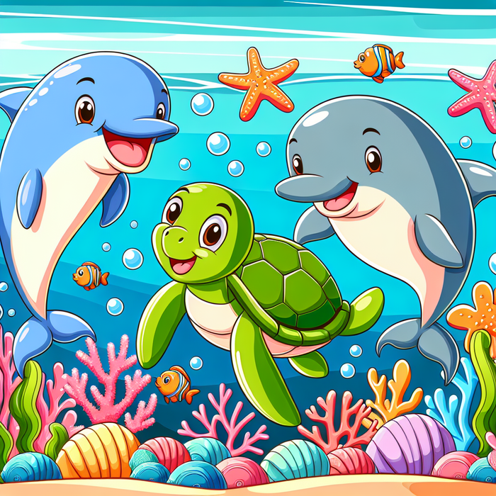 Cheerful Ocean Friends Paint By Diamonds Kits