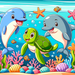 Cheerful Ocean Friends Paint By Diamonds Kits