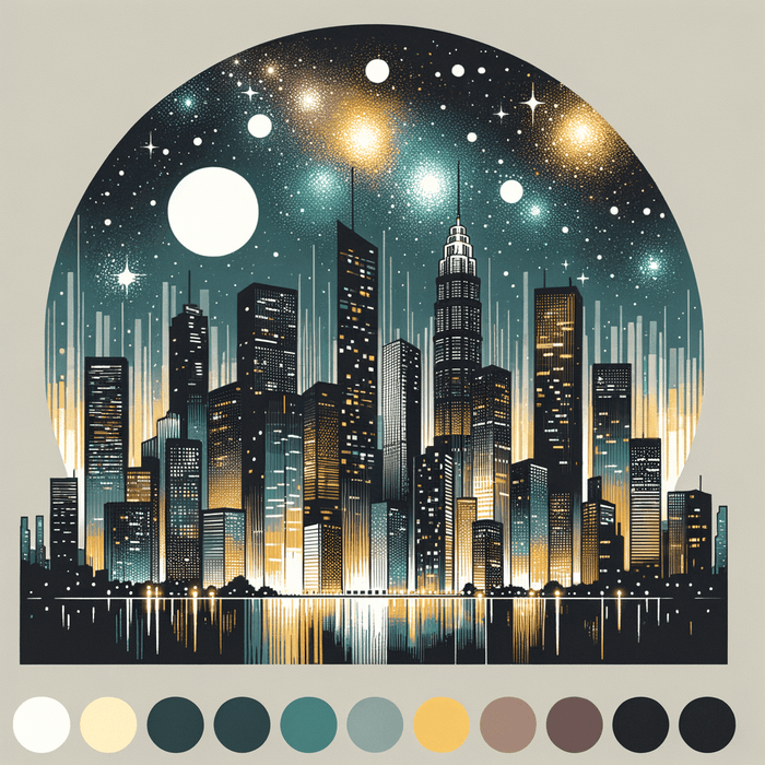 City Lights Romance Paint By Color