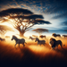 Vibrant African Savannah Painting Diamond Kit