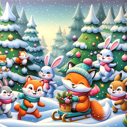 Joyful Winter Animals Paint By Diamonds