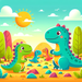 Friendly Dinosaur Playdate Painting Diamond Kit