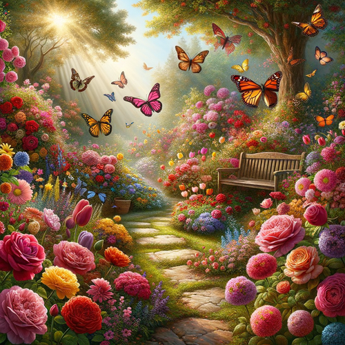 Enchanted Garden 5D DIY Paint By Diamond Kit