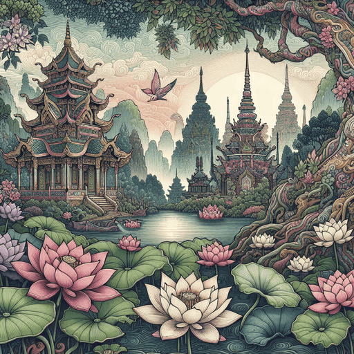 Mystical Asian Landscape Diamonded Painting Kits