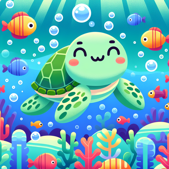 Silly Sea Turtle Painting By Diamonds Kit