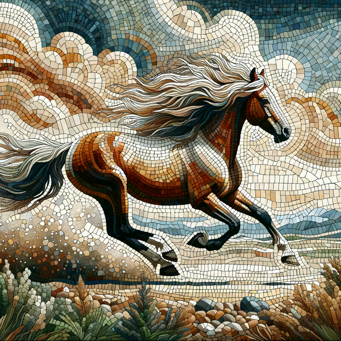 Galloping Horse Mosaic Painting Diamond Kit