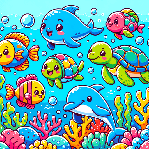 Charming Underwater Friends DIY Paint By Diamonds