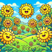 Blissful Sunflowers Paint By Diamonds Art