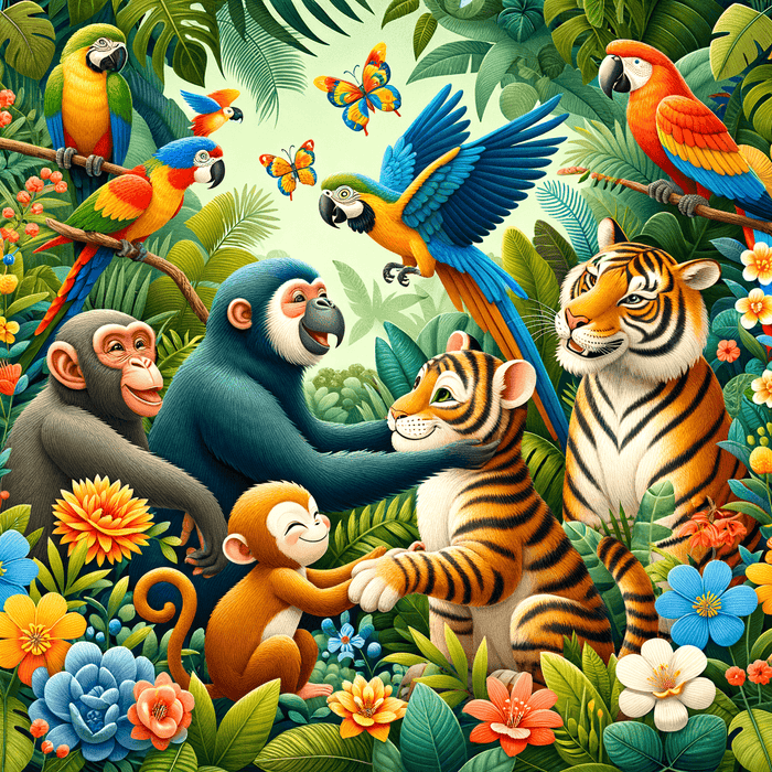 Whimsical Jungle Friends Paint By Diamonds Art