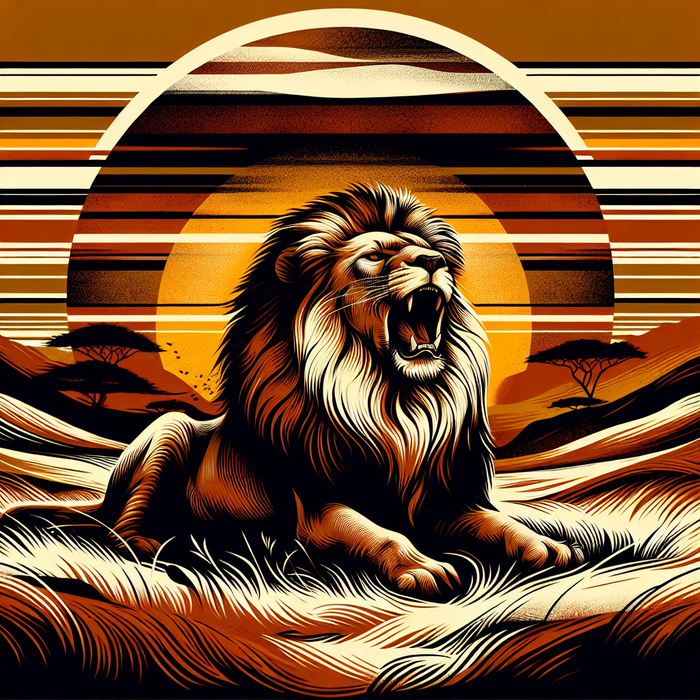 Majestic Lion's Roar Painting Diamond Kit