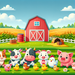 Playful Farm Day Painting Diamond Kit