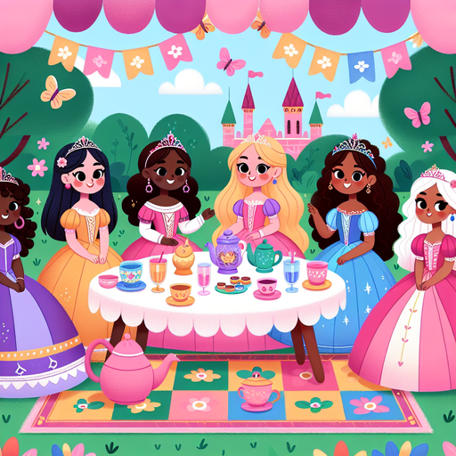 Princess's Magical Garden Tea Party Paint By Color