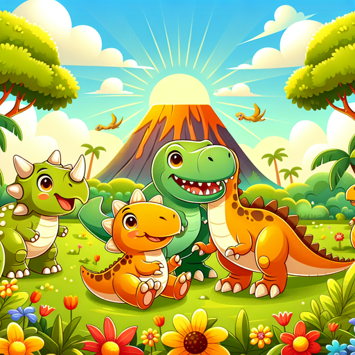 Fun With Friendly Dinosaurs Paint By Diamonds Kits