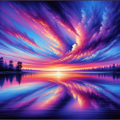 Tranquil Sunset Reflection Paint By Diamonds Art