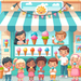 Charming Ice Cream Shop Painting Diamond Kit