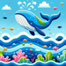 Whale's Splashy Adventure Painting Diamond Kit