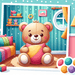 Charming Teddy Bear Paint By Diamonds Art