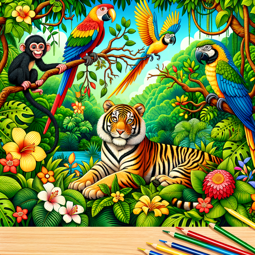 Lively Jungle Adventure Paint By Diamonds Art