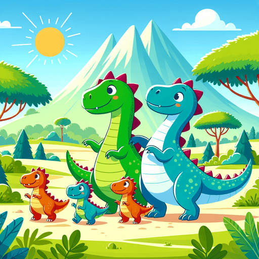 Gigantic Dino Family Painting By Diamonds Kit