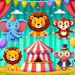 Happy Animal Circus Paint By Diamonds Art
