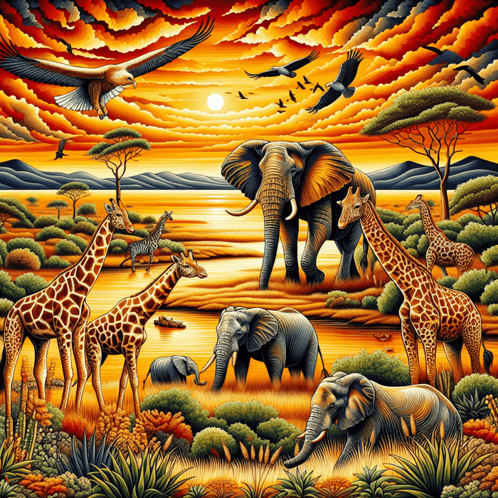 Wild Savannah Life Painting By Diamonds Kit