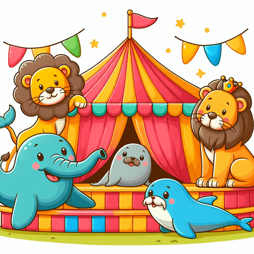 Cute Animal Circus Paint By Diamonds Art