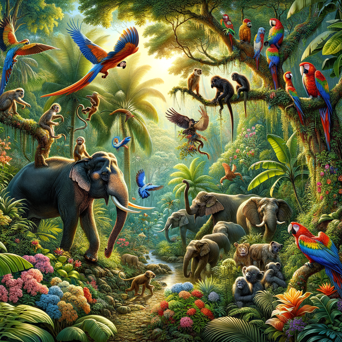 Playful Jungle Safari 5D DIY Paint By Diamond Kit