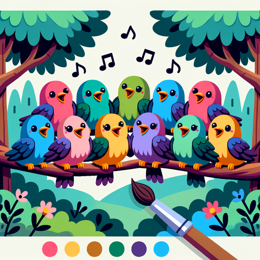 Chirpy Bird Chorus Paint By Diamond