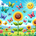 Sunflower Butterfly Dance Paint By Diamond
