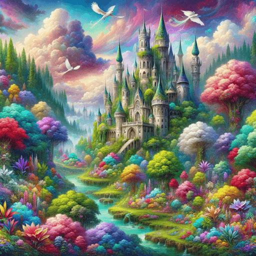 Fairytale Castle Dreamscape Paint By Diamonds Art