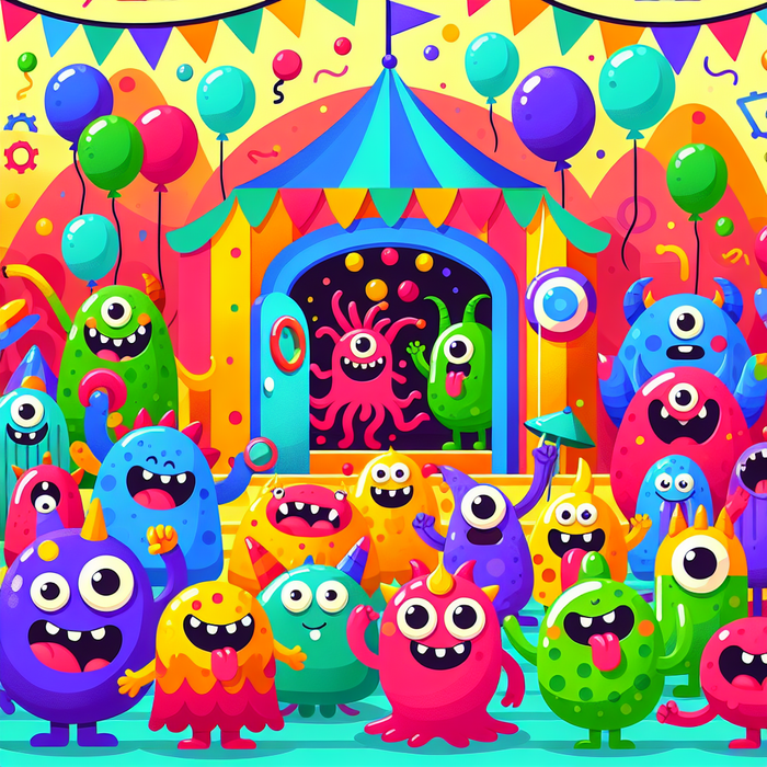 Silly Monster Funhouse Painting By Diamonds Kit