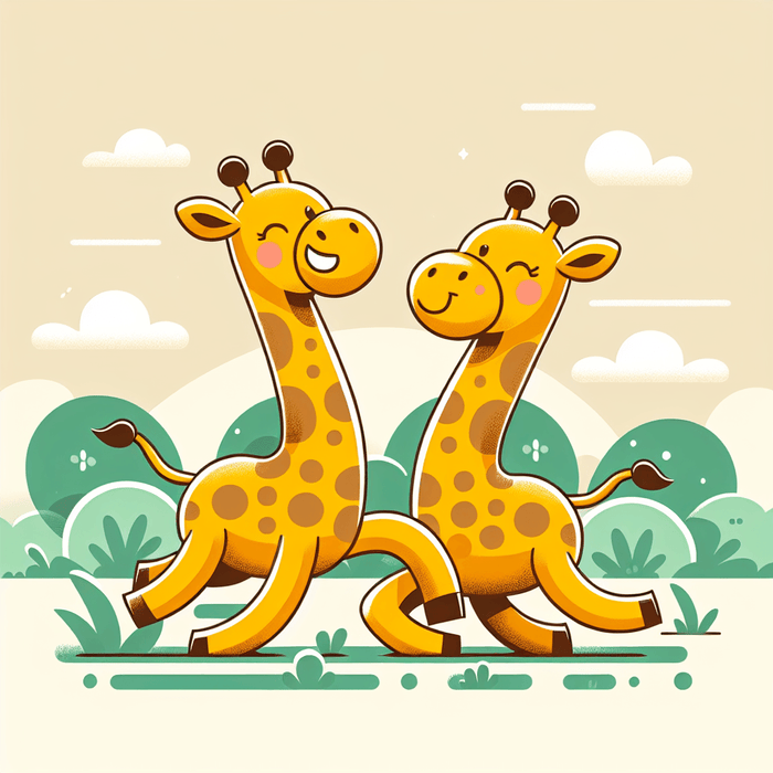 Giggling Giraffes Painting By Diamonds Kit