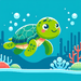 Playful Sea Turtle Paint By Diamonds Kits