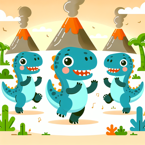 Dancing Dinosaurs Delight Diamonded Painting Kits