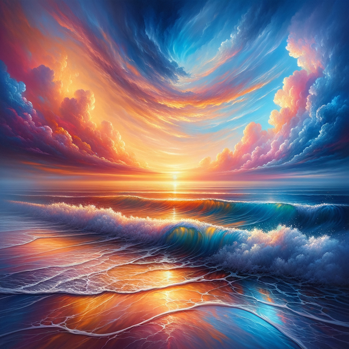 Enchanting Ocean Sunset Paint By Diamonds Art