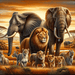 Wildlife Safari Encounter Painting Diamond Kit