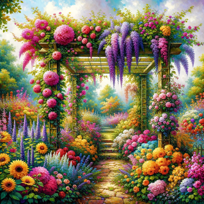 Colorful Garden Trellis Paint By Diamonds