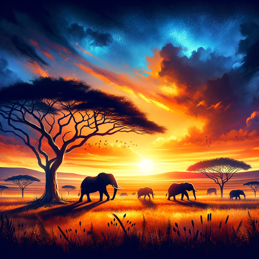 Majestic Savanna Sunset Diamond Painting