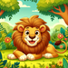 Cheerful Lion Paint By Color