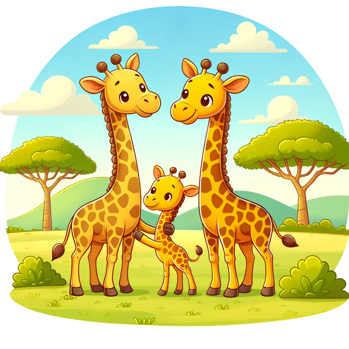 Giggles The Giraffe Family Painting Diamond Kit